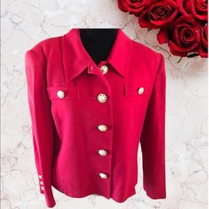 VINTAGE RED short waisted Jacket SIZE 16